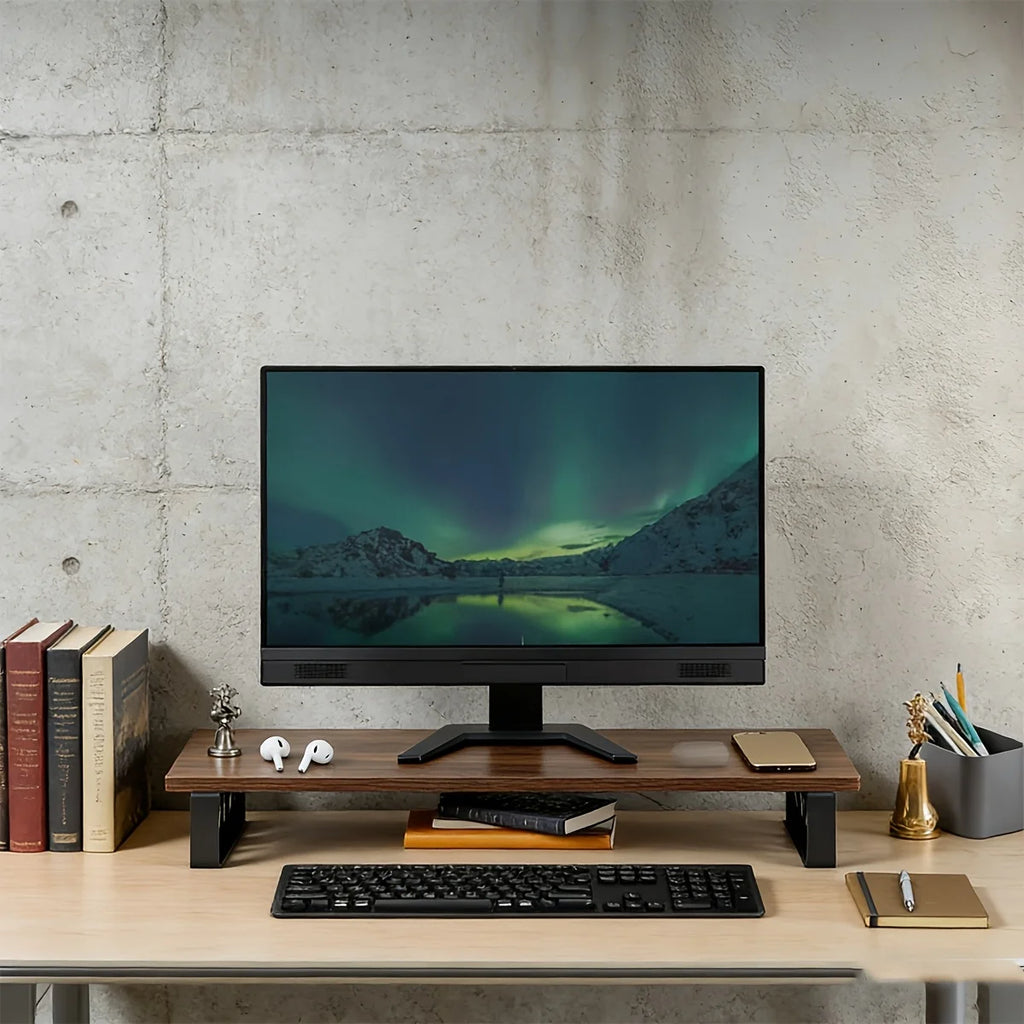 Deskpalm Forge Industrial Wood Monitor Riser — Deskpalm Modern Desks & Workspace Accessories — view 4