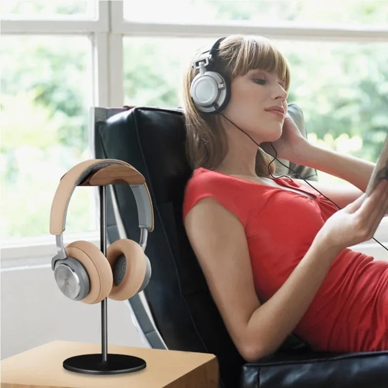 Deskpalm Walnut Aluminum Headphone Stand — Deskpalm Modern Desks & Workspace Accessories — view 3