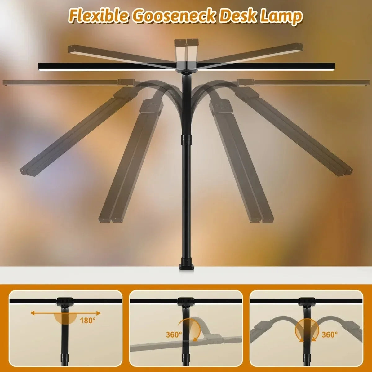 Deskpalm Twin Double-Head Clamp Desk Lamp — Deskpalm Modern Desks & Workspace Accessories — view 5