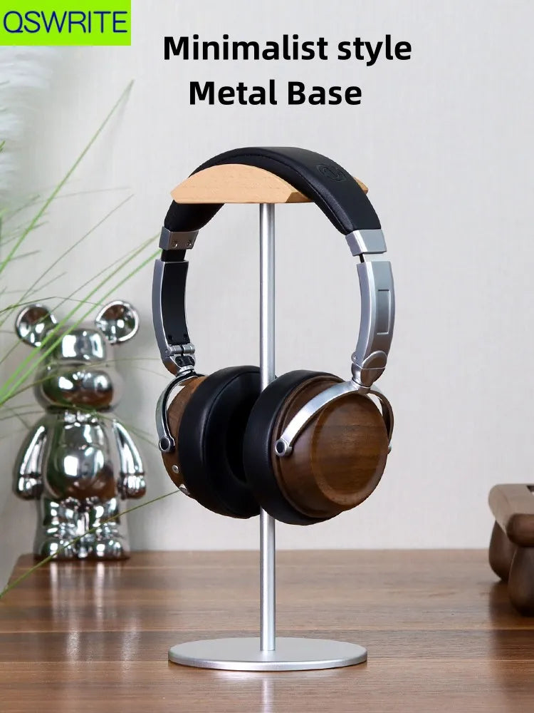 Deskpalm Spire Minimalist Walnut Headphone Holder — Deskpalm Modern Desks & Workspace Accessories — view 2