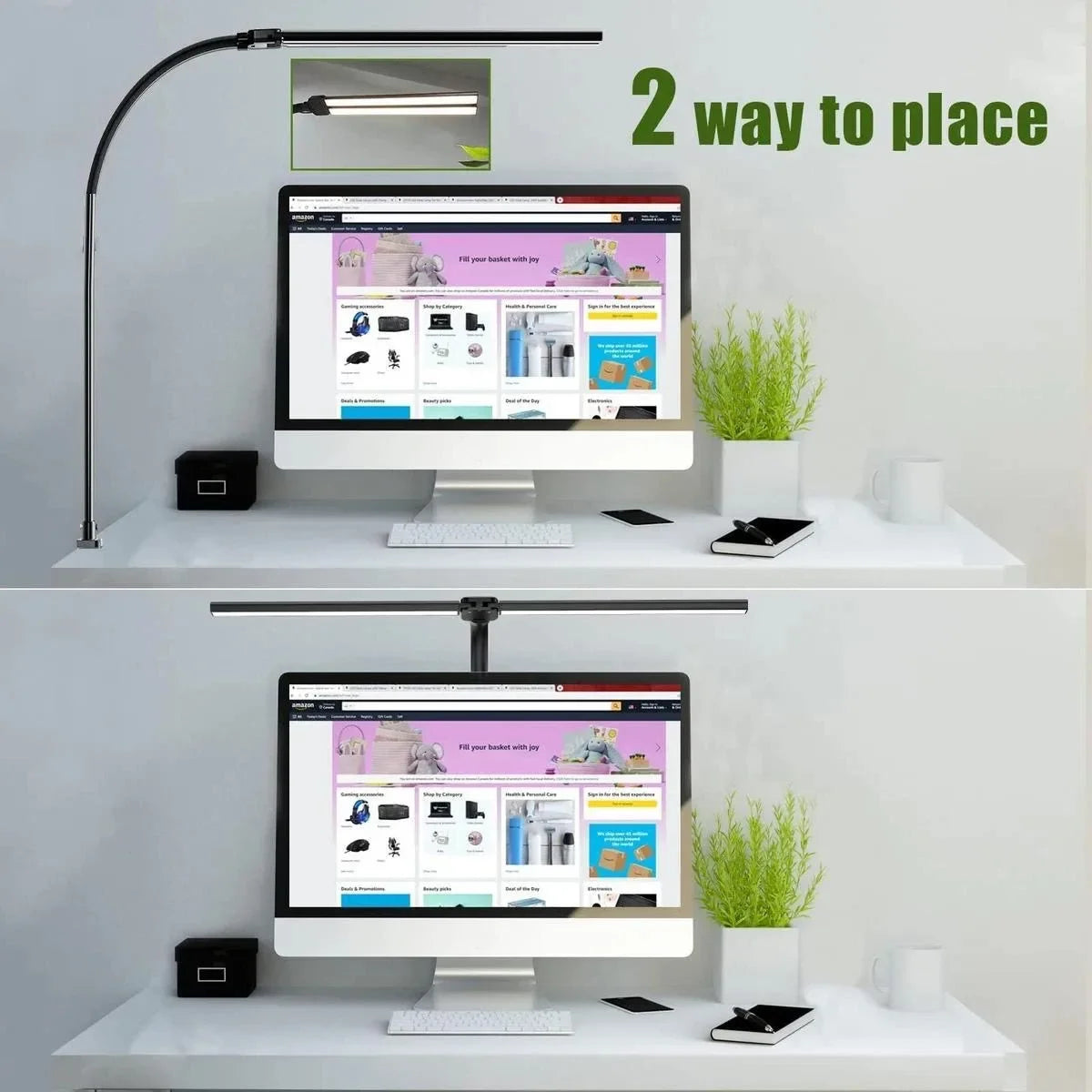 Deskpalm Twin Double-Head Clamp Desk Lamp — Deskpalm Modern Desks & Workspace Accessories — view 4