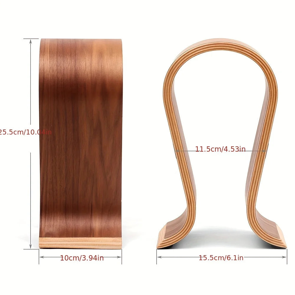 Deskpalm Arch U-Shaped Wood Headphone Stand — Deskpalm Modern Desks & Workspace Accessories