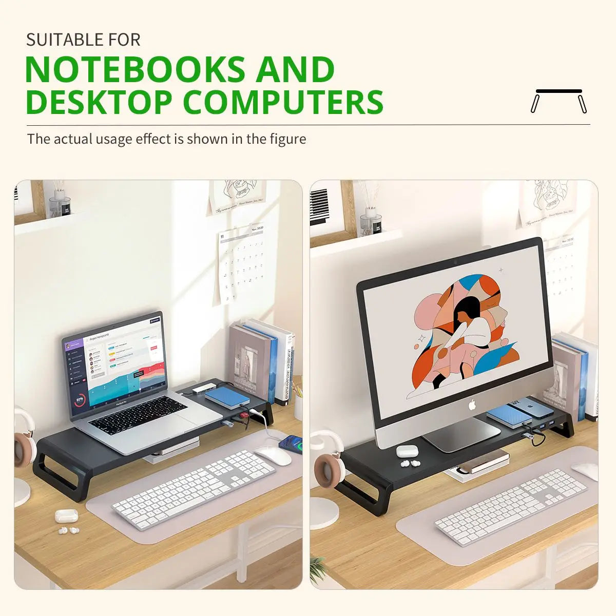 Deskpalm Ridge Monitor Stand with USB Hub — Deskpalm Modern Desks & Workspace Accessories — view 5