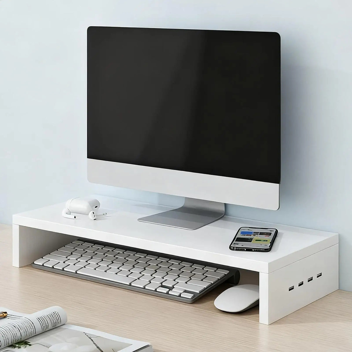 Deskpalm Vale Ventilated USB Monitor Riser — Deskpalm Modern Desks & Workspace Accessories — view 3
