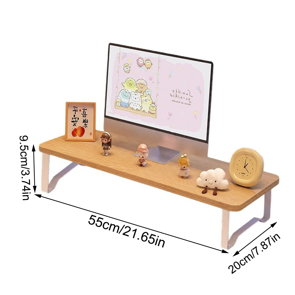 Deskpalm Alder Metal-Leg Wood Monitor Riser — Deskpalm Modern Desks & Workspace Accessories — view 3