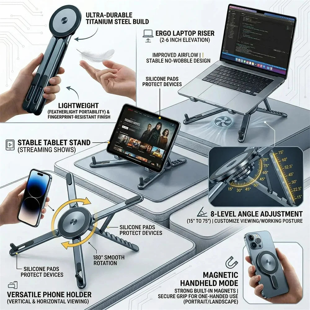 Deskpalm Arc Foldable Aluminum Laptop Stand — Deskpalm Modern Desks & Workspace Accessories — view 4