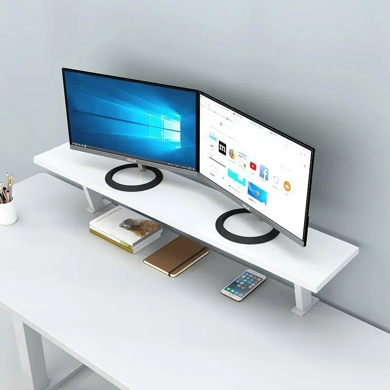 Deskpalm Rail Clamp-On Wooden Desk Shelf — Deskpalm Modern Desks & Workspace Accessories — view 3