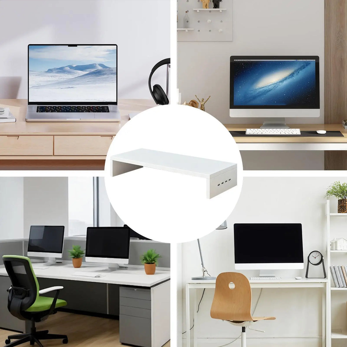 Deskpalm Vale Ventilated USB Monitor Riser — Deskpalm Modern Desks & Workspace Accessories — view 5