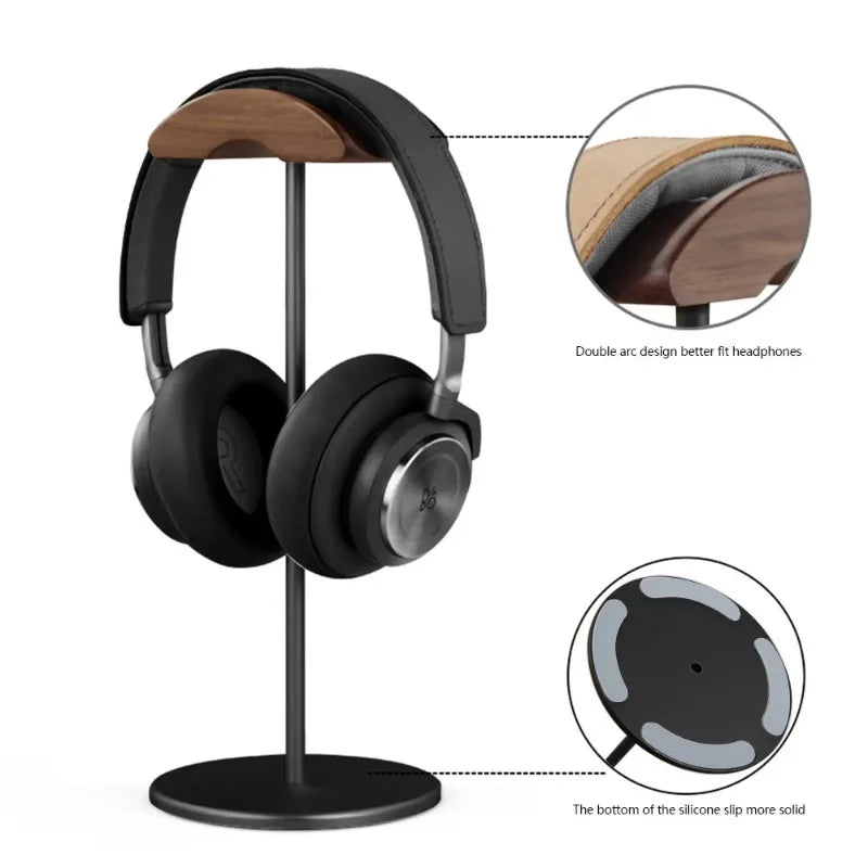 Deskpalm Walnut Aluminum Headphone Stand — Deskpalm Modern Desks & Workspace Accessories — view 5