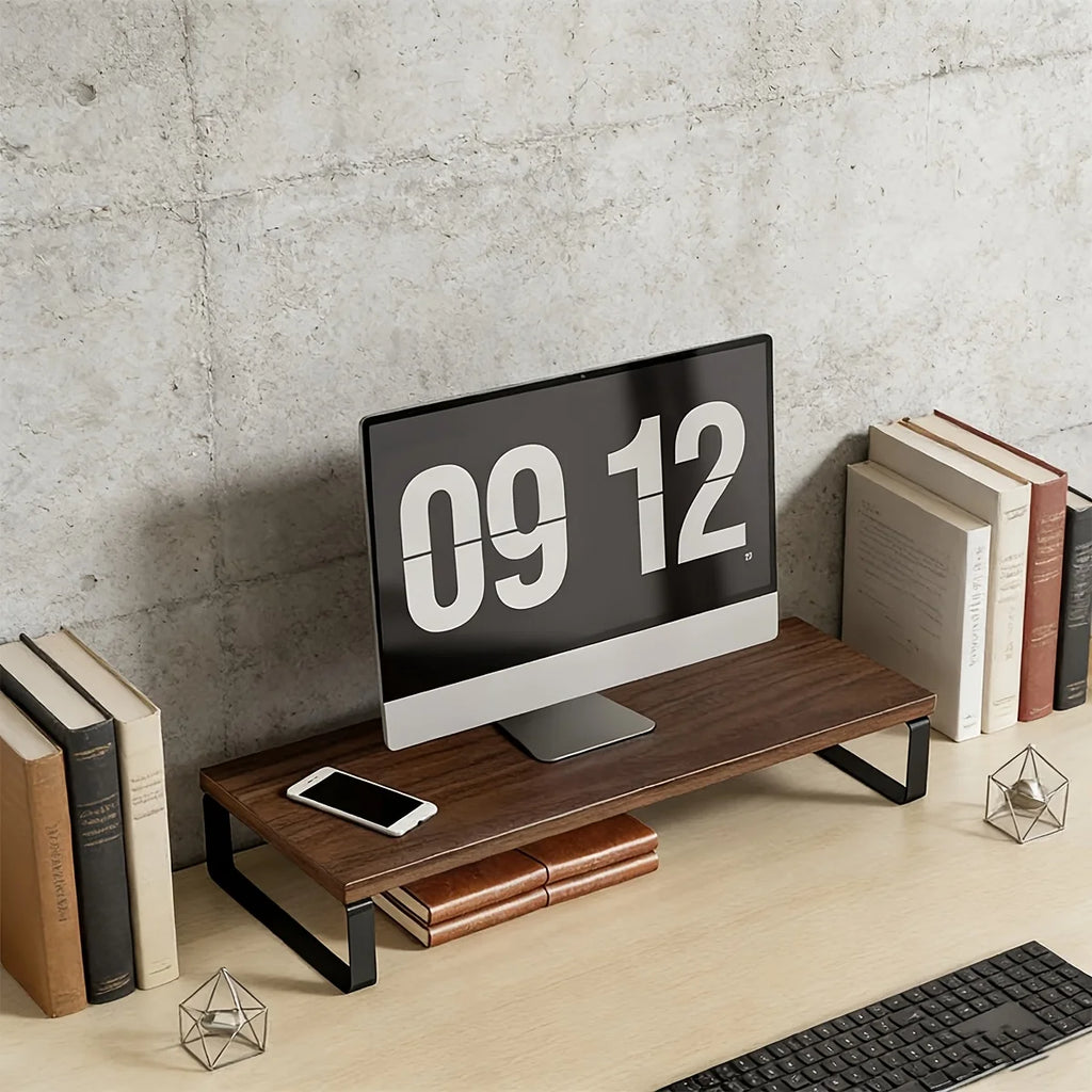 Deskpalm Forge Industrial Wood Monitor Riser — Deskpalm Modern Desks & Workspace Accessories