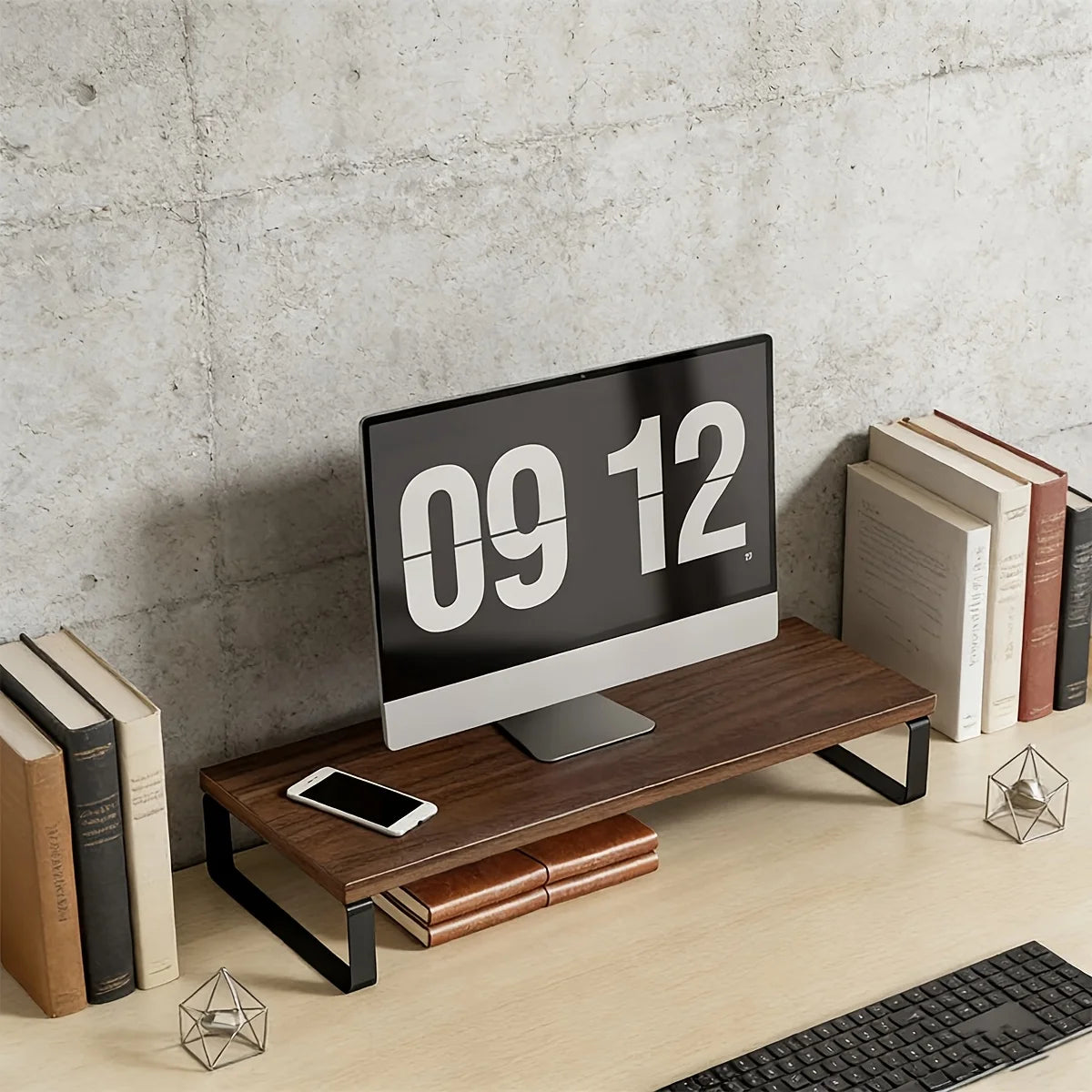 Deskpalm Forge Industrial Wood Monitor Riser — Deskpalm Modern Desks & Workspace Accessories