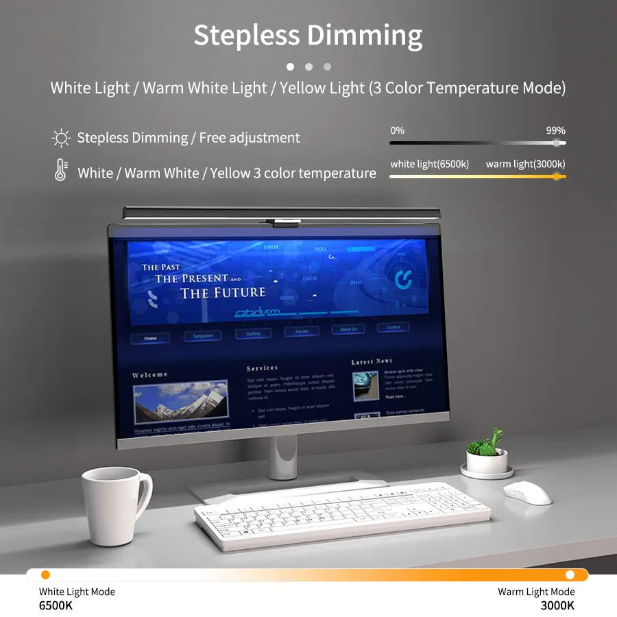 Deskpalm Halo 50cm Monitor Light Bar — Deskpalm Modern Desks & Workspace Accessories — view 3