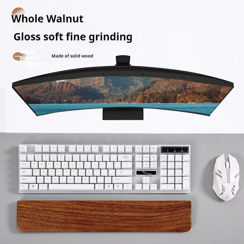 Deskpalm Grain Walnut Compact Wrist Rest — Deskpalm Modern Desks & Workspace Accessories