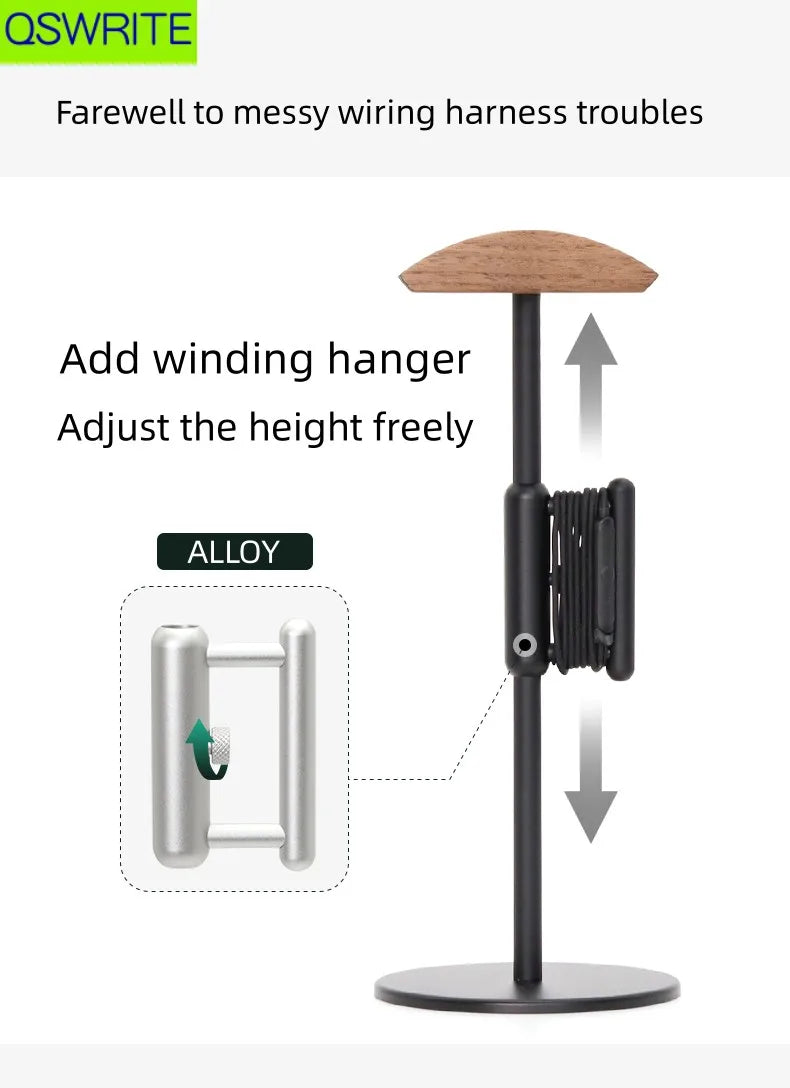 Deskpalm Spire Minimalist Walnut Headphone Holder — Deskpalm Modern Desks & Workspace Accessories — view 4