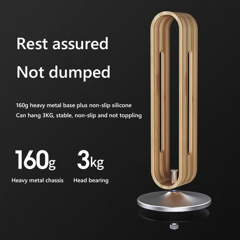 Deskpalm Bamboo Aluminum Headphone Stand — Deskpalm Modern Desks & Workspace Accessories — view 3