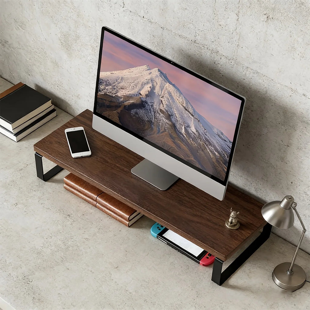 Deskpalm Forge Industrial Wood Monitor Riser — Deskpalm Modern Desks & Workspace Accessories — view 5