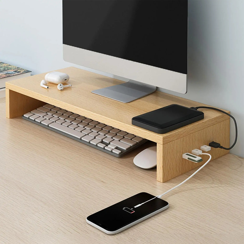 Deskpalm Vale Ventilated USB Monitor Riser — Deskpalm Modern Desks & Workspace Accessories