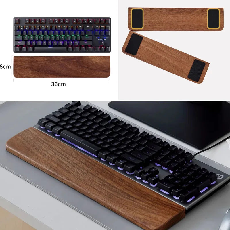 Deskpalm Grain Walnut Compact Wrist Rest — Deskpalm Modern Desks & Workspace Accessories — view 2