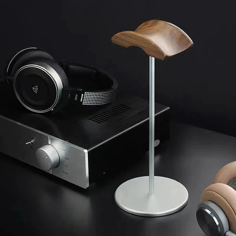 Deskpalm Walnut Aluminum Headphone Stand — Deskpalm Modern Desks & Workspace Accessories — view 2