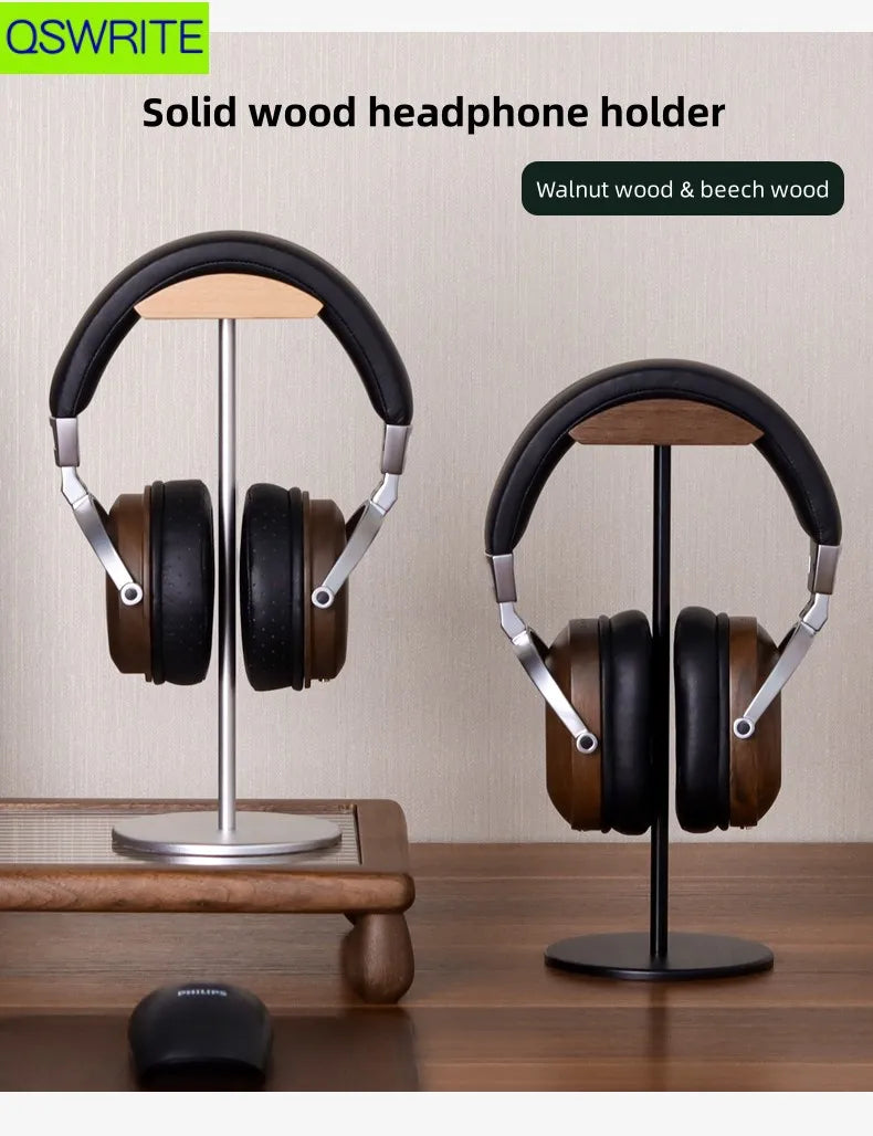 Deskpalm Spire Minimalist Walnut Headphone Holder — Deskpalm Modern Desks & Workspace Accessories