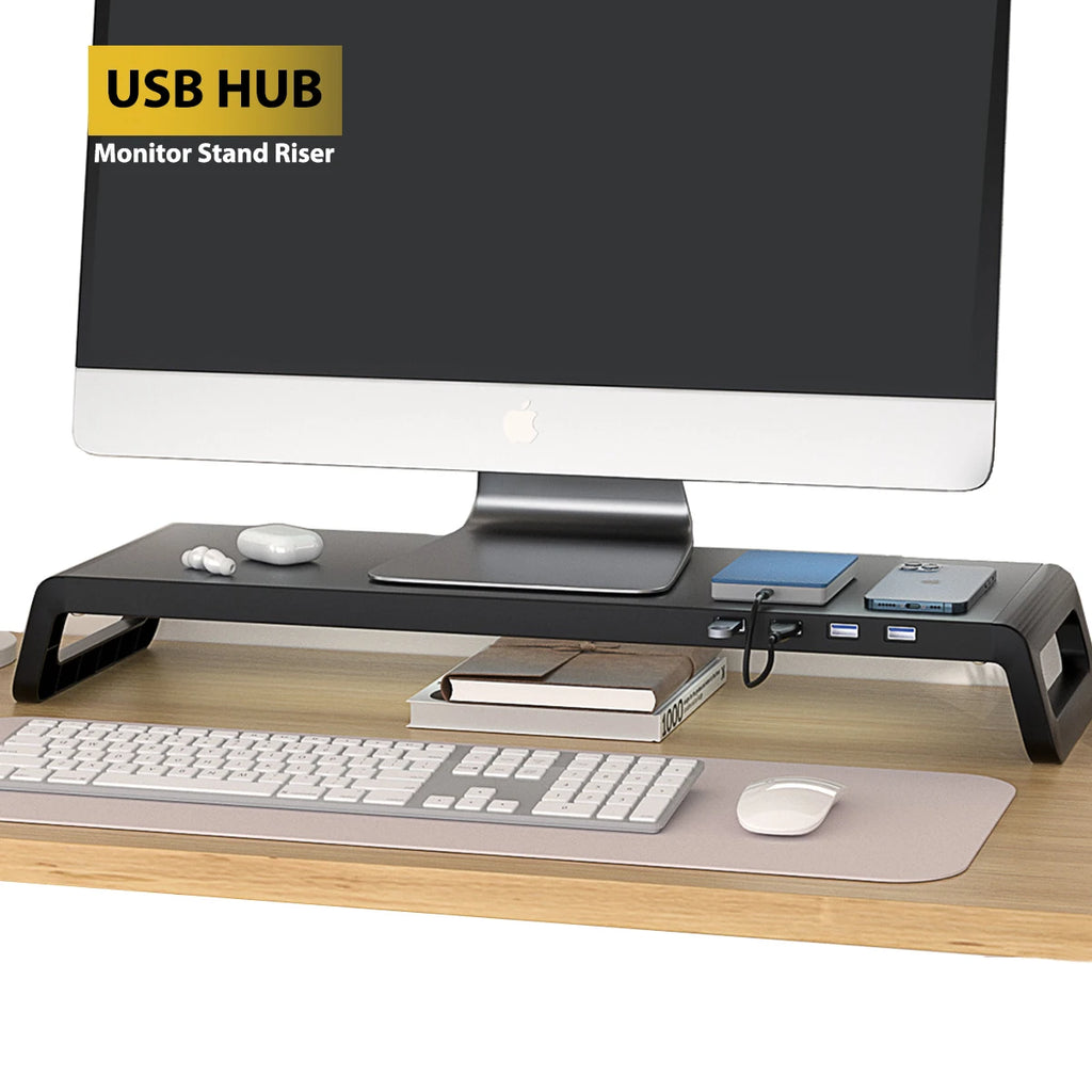 Deskpalm Ridge Monitor Stand with USB Hub — Deskpalm Modern Desks & Workspace Accessories